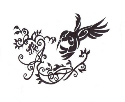 Tribal Hummingbird Pic Tattoo